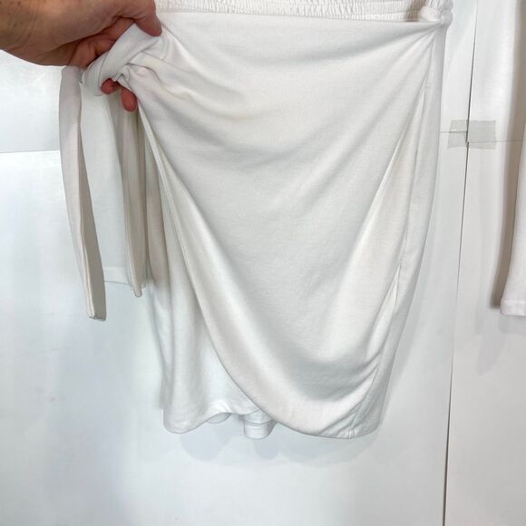 Lovers + Friends Devon Dress White Tie Wrap Dress Long Sleeve Mini medium Short - Picture 9 of 16